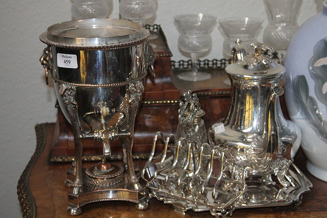 Appraisal: A COLLECTION OF SILVER PLATED PIECES to include a samovar