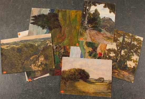 Appraisal: Richard Hendorf German - Nine assorted unframed landscapes three oils