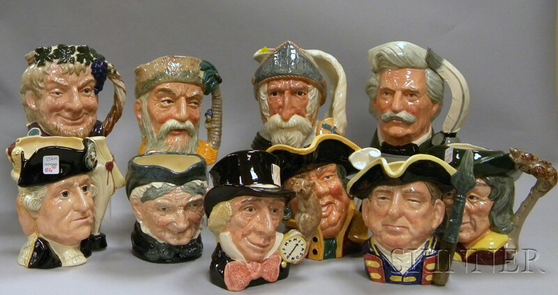 Appraisal: Ten Assorted Large Royal Doulton Ceramic Character Jugs Town Crier