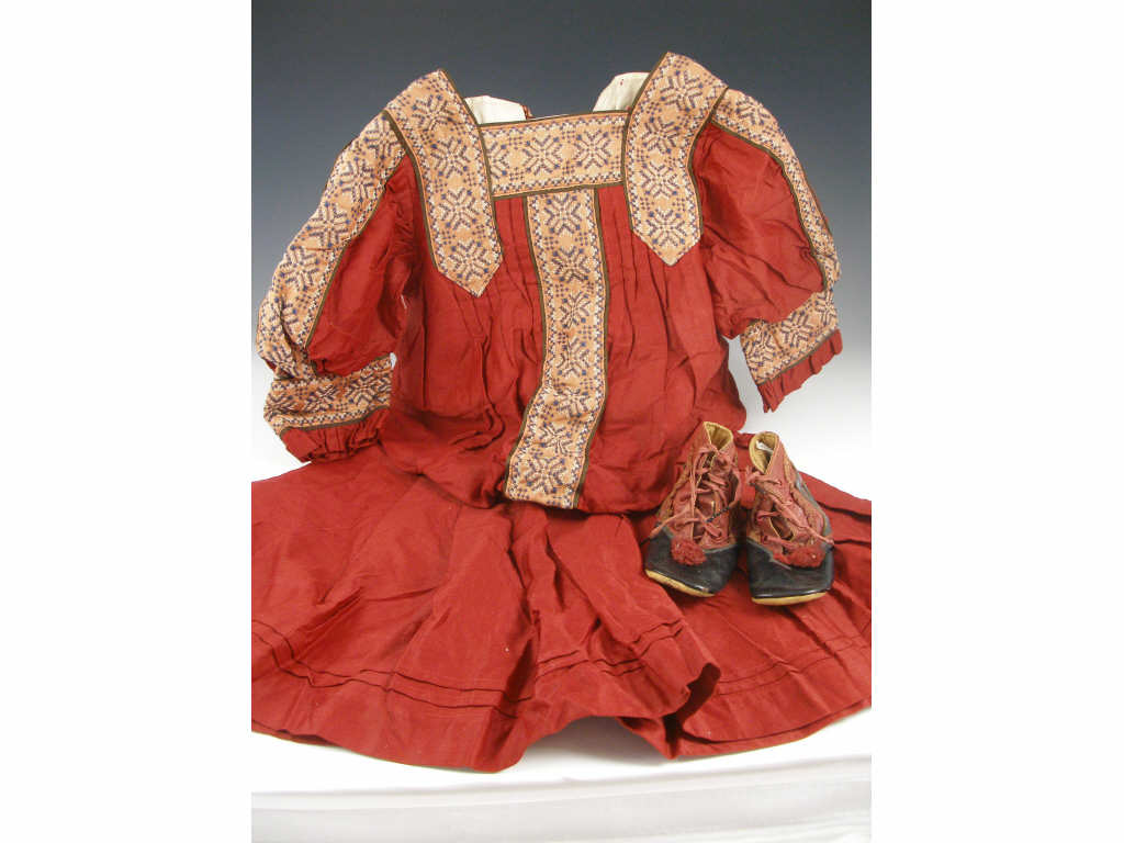 Appraisal: Victorian Child's Dress Shoes c s dress of bright red