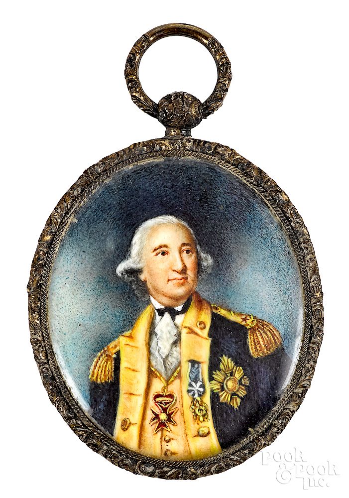 Appraisal: Miniature watercolor on ivory portrait of George Washington Exclusive on