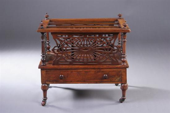 Appraisal: LATE GEORGIAN WALNUT CANTERBURY early-to-mid th century Of typical form