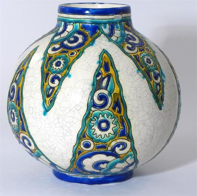 Appraisal: A Boch Fres ovoid vase the design attributed to Charles