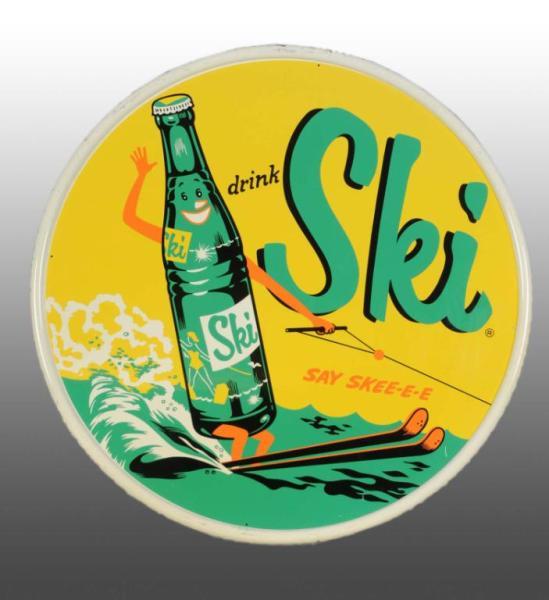 Appraisal: Tin Ski Soda Sign Description Circa A few mild to