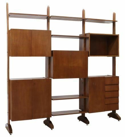 Appraisal: Italian mid-century modern teak three-unit bookcase c 's having three