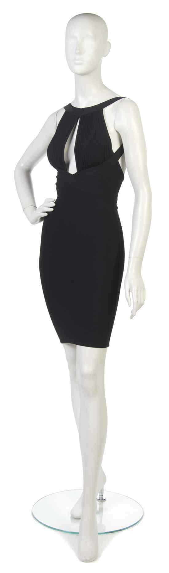 Appraisal: An Herve Leger Black Bandage Dress Labeled Herve Leger Size