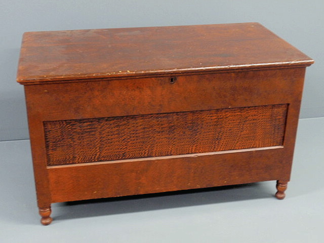 Appraisal: Dower chest c with stipple paint decoration of a later