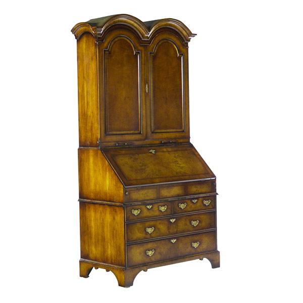 Appraisal: Queen Anne style secretary desk with a bonnet top and