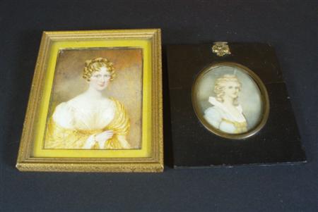 Appraisal: A th century portrait miniature of a lady watercolour in