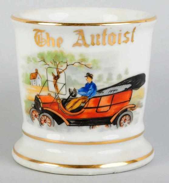 Appraisal: The Autoist Shaving Mug From a collector's series Nice detail