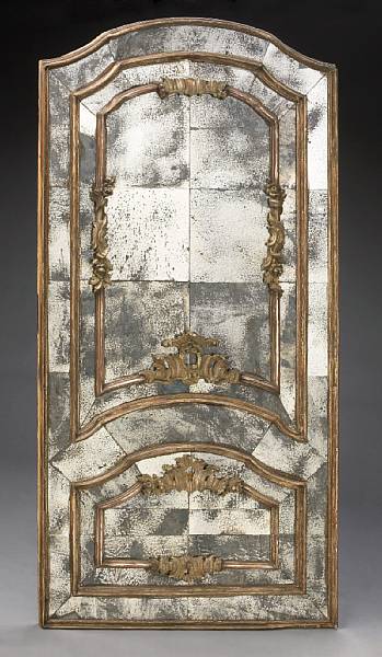 Appraisal: A pair of Louis XV style paint decorated pier mirrors