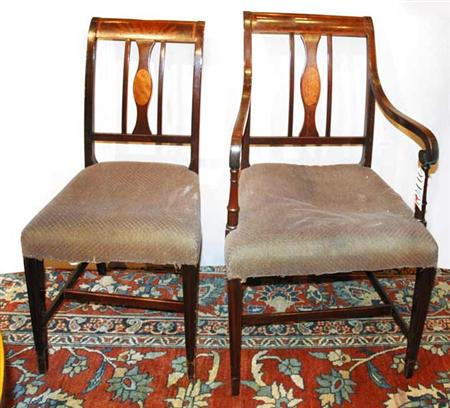 Appraisal: Set of Ten Edwardian Mahogany Dining Chairs Estimate -