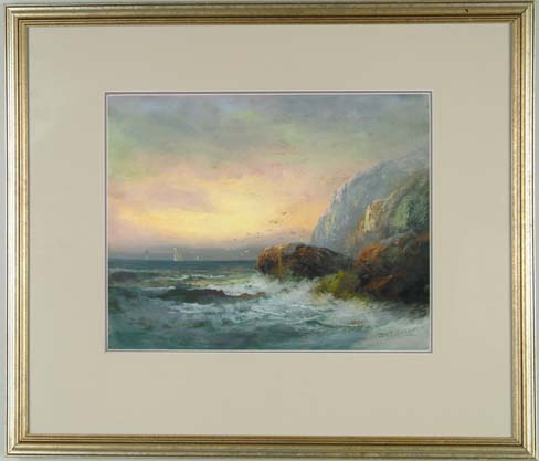 Appraisal: D A FISHER American - COASTAL SUNSET Fine colorful pastel