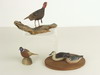 Appraisal: BIRD CARVINGS - Lot of three fine miniature carved and