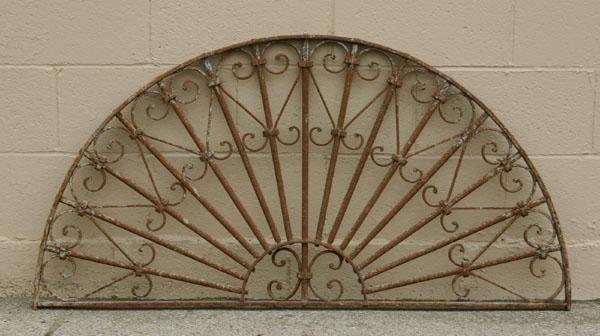 Appraisal: Cast iron architectural transom Victorian style arch H x W