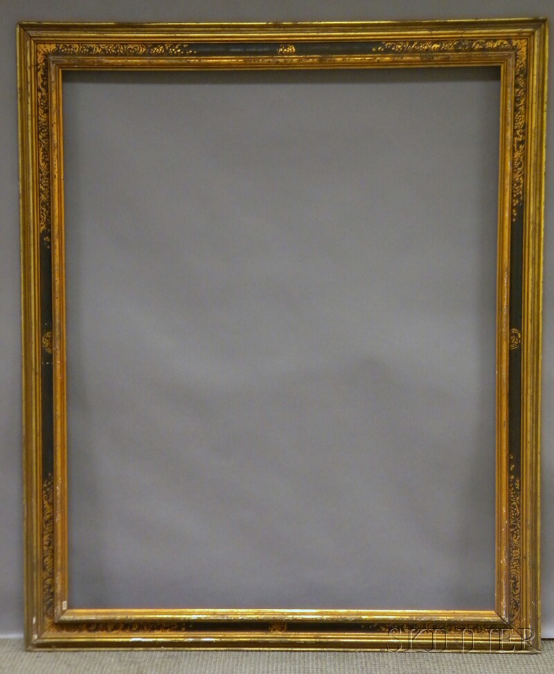 Appraisal: Arts Crafts Gilt and Painted Frame with labels from The