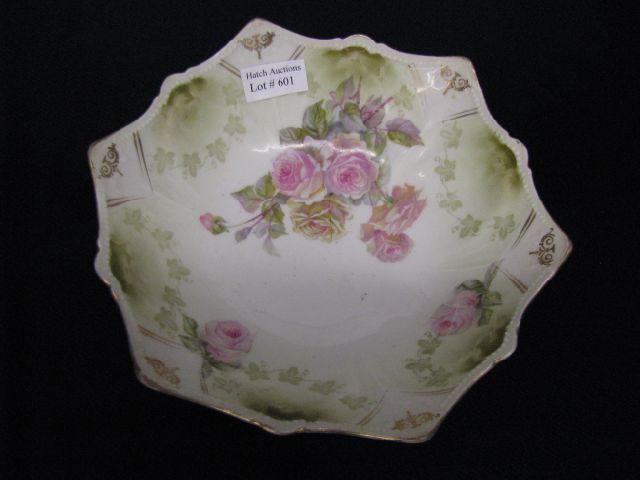 Appraisal: R S Prussia Porcelain Footed Bowl rose decor