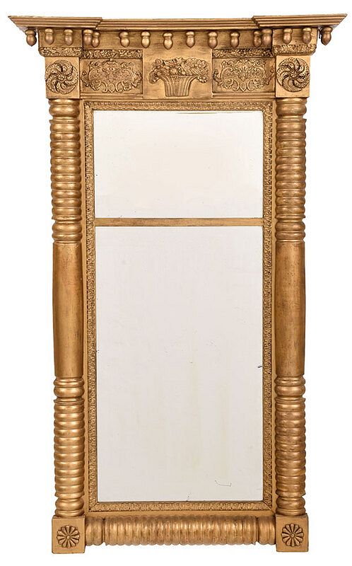 Appraisal: American Classical Giltwood Pier Mirror second quarter th century basket