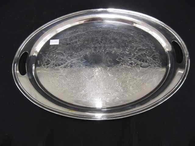 Appraisal: Wallace Silverplate Oval Serving Tray floral design '' x ''