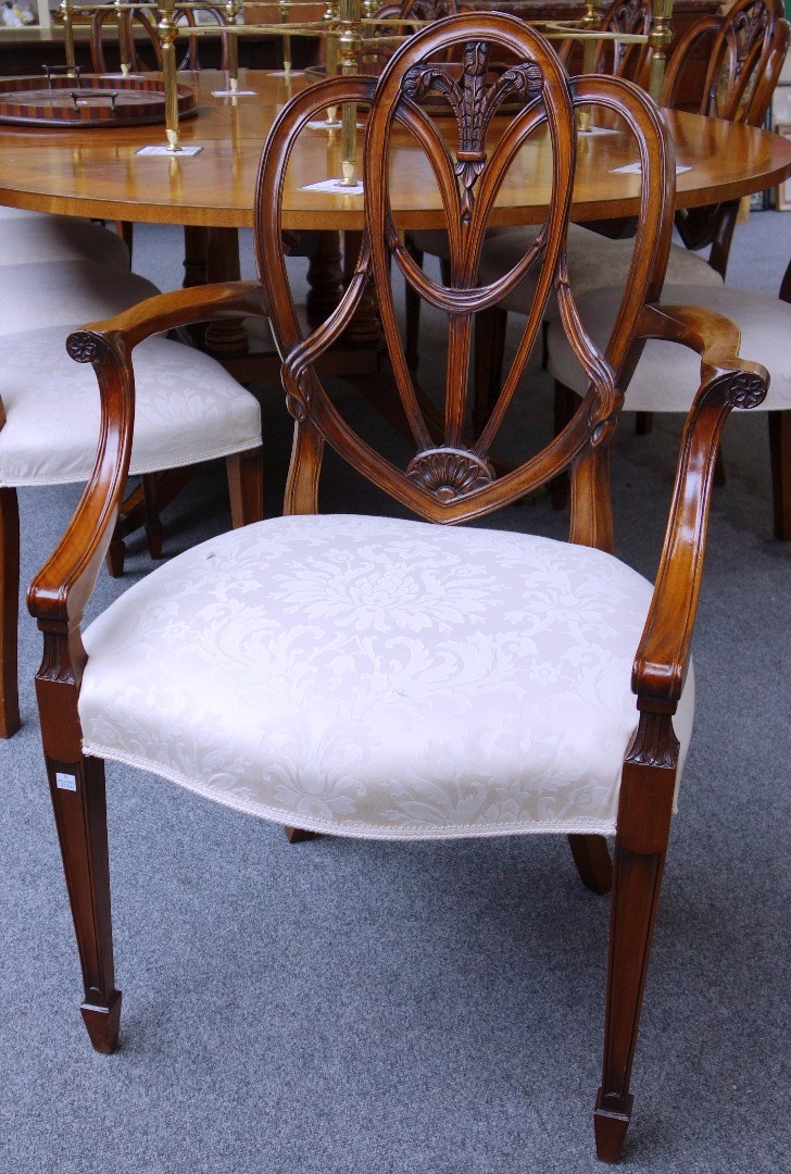 Appraisal: A set of ten George III style mahogany framed dining