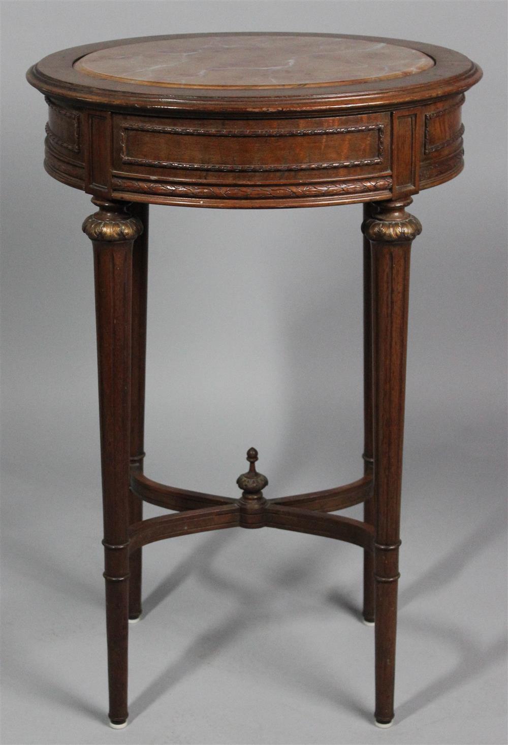 Appraisal: LOUIS XVI STYLE WALNUT SIDE TABLE early th Century -