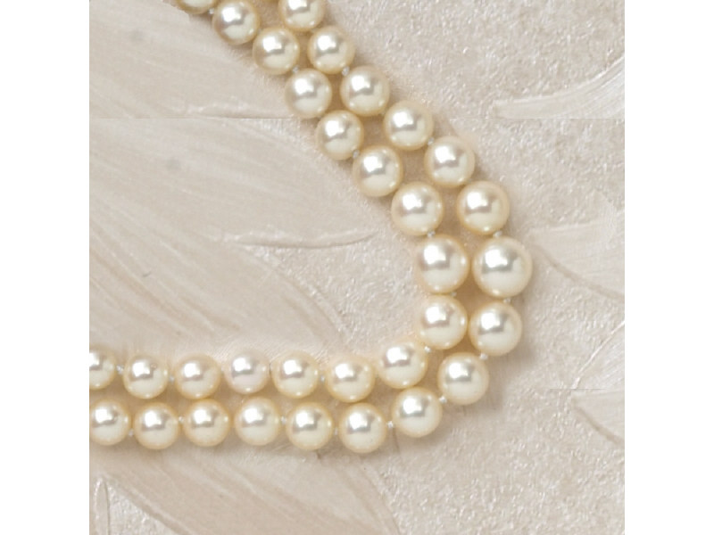 Appraisal: DOUBLE STRAND PEARL NECKLACE k white gold clasp with cultured