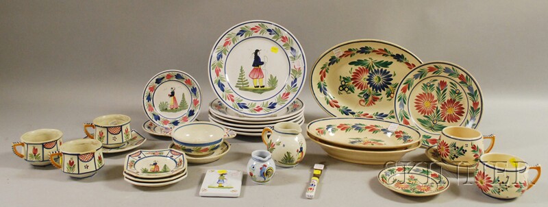 Appraisal: Twenty-nine pieces of Assorted Quimper Faience Tableware