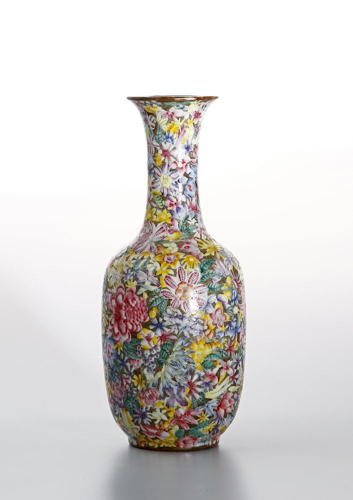 Appraisal: Chinese Famille Rose 'Mille-Fleurs' Vase ROC period brilliantly enameled in