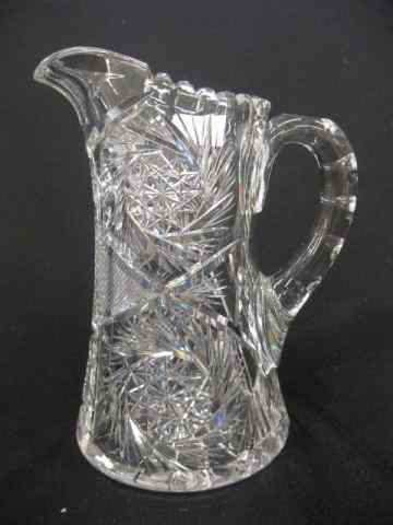 Appraisal: Cut Glass Pitcher brilliant period pinwheel diamond fan '' tall