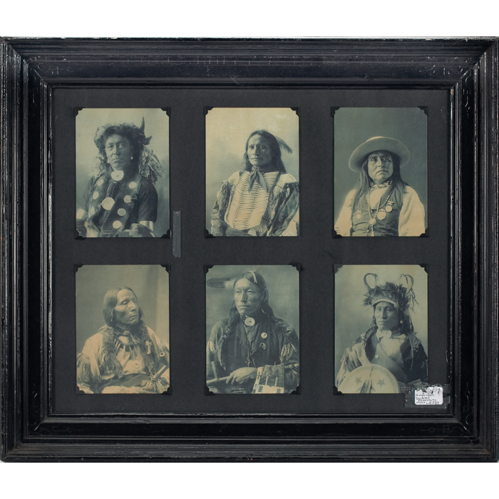 Appraisal: Native American portrait postcards set of six reproducedphotographs by Reinhart