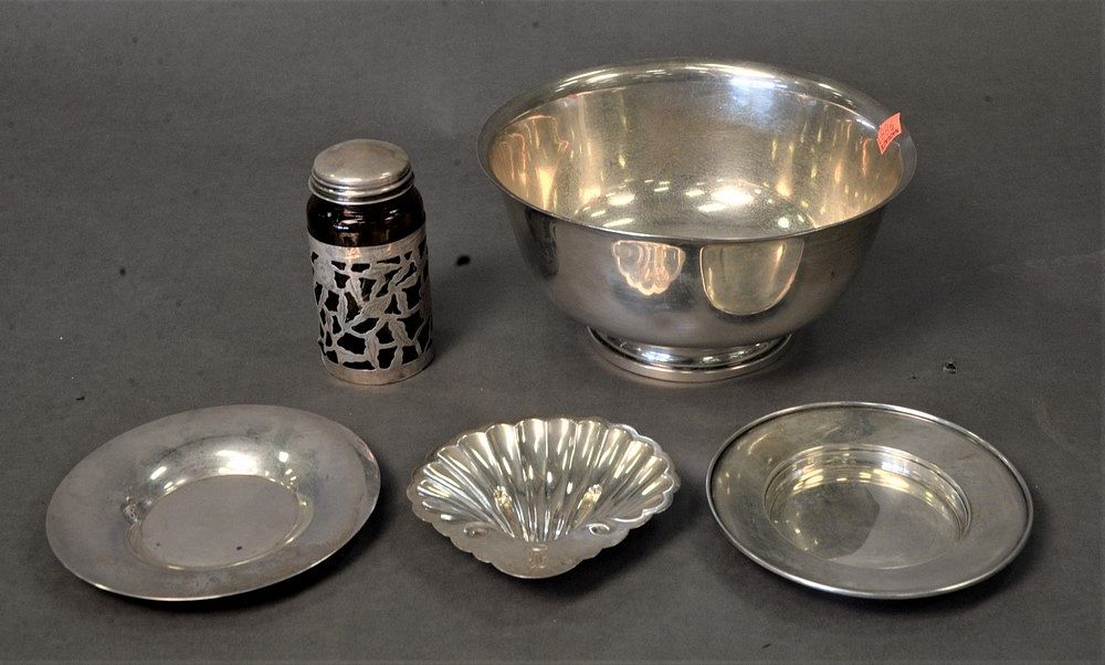 Appraisal: Five Piece Silver Lot to include Paul Revere Reproduction bowl