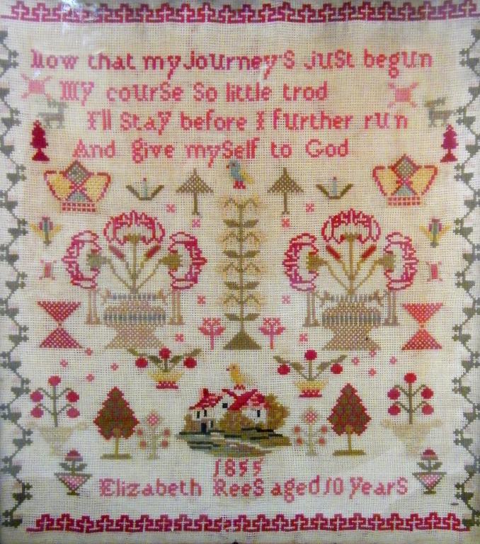 Appraisal: Victorian sampler by Elizabeth Rees aged years worked with a