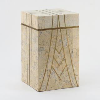 Appraisal: Maitland Smith Style Tessellated Marble and Brass Covered Jewelry Box