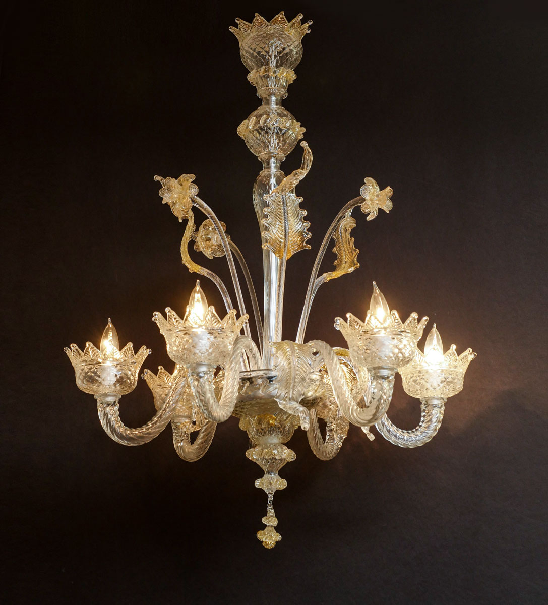 Appraisal: LARGE MURANO CHANDELIER Murano art glass -light chandelier having scrolling