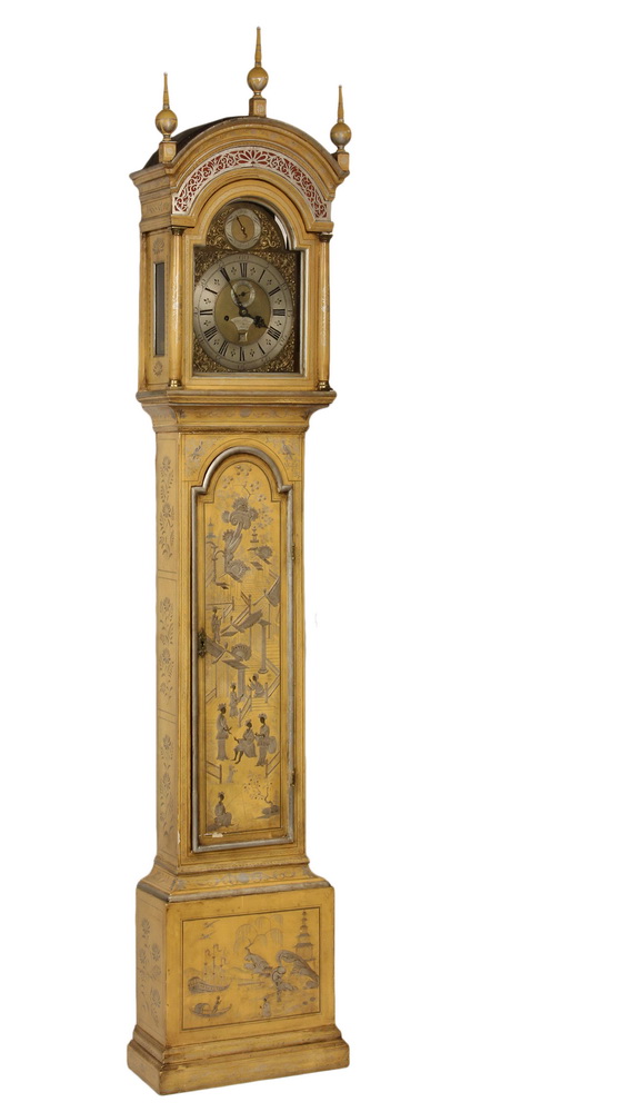 Appraisal: QUEEN ANNE CHINOISERIE TALL CLOCK - Unusual Tall Case Clock