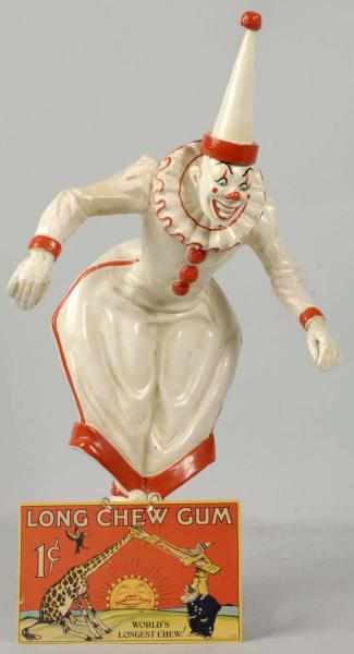 Appraisal: Long Chew Gum Plaster Display Mechanical Clown Description Working Beautiful