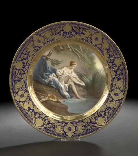 Appraisal: Richly Gilded and Finely Painted Vienna Porcelain Cabinet Plate of