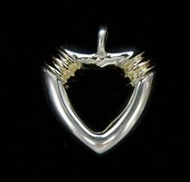 Appraisal: Tiffany Co Sterling Silver and Gold Heart Pendant Marked Tiffany