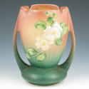 Appraisal: Roseville White Rose double handled vase in pink and green