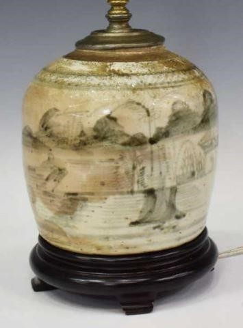 Appraisal: Chinese ceramic ginger jar now fashioned as a table lamp