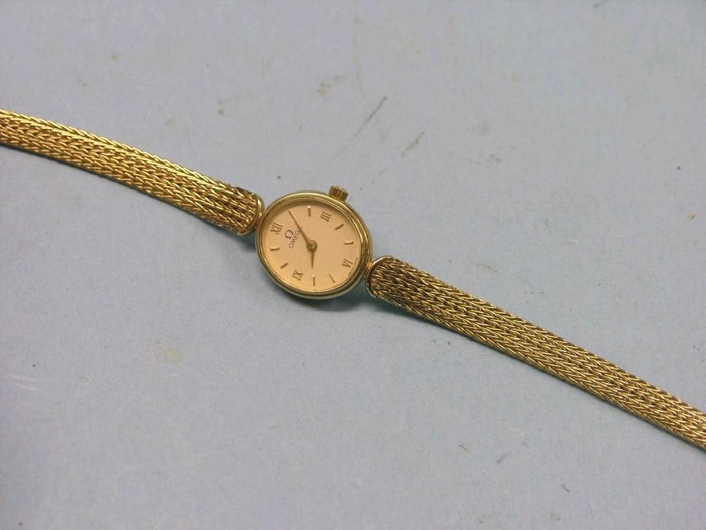 Appraisal: A lady's ct gold Omega wristwatch on ct gold bracelet