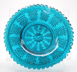 Appraisal: Lacy glass cup plate A mid th century pressed lacy