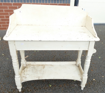 Appraisal: Victorian painted pine wash stand with a Norfolk back