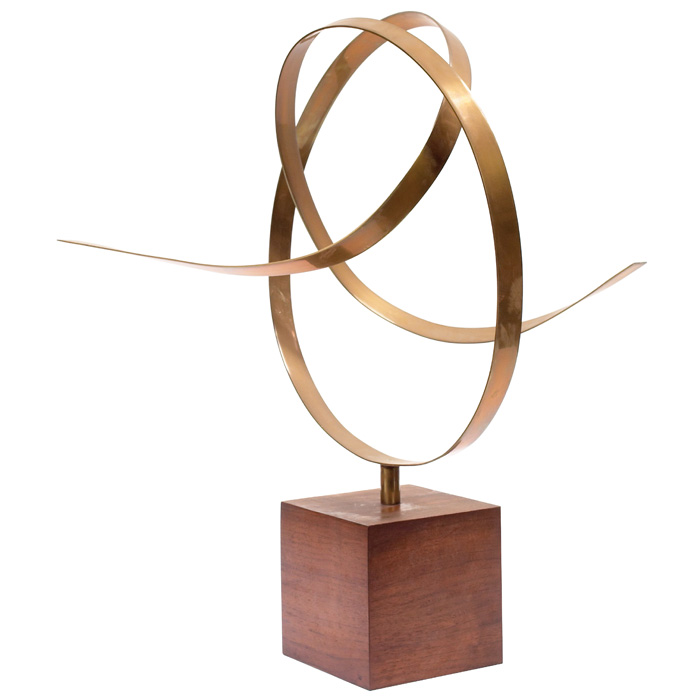 Appraisal: Modern sculpture style of Jere single continuous bronze band over