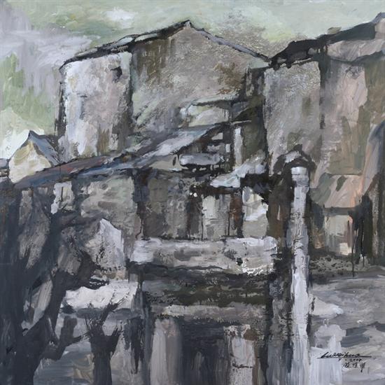 Appraisal: WEI HUA LU Chinese b - OLD HOUSE IN SHANGHAI