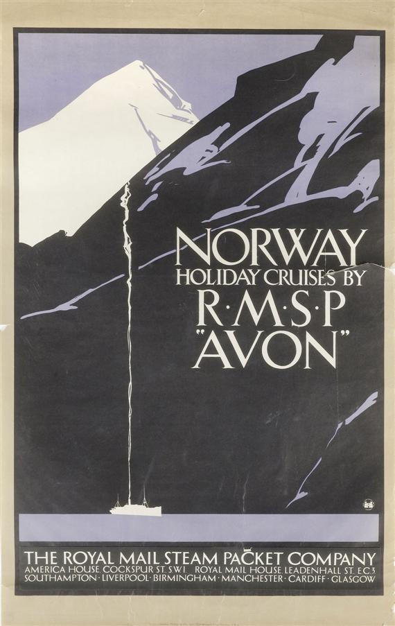 Appraisal: POSTER -Norway Holiday Cruises by R M S P Avon