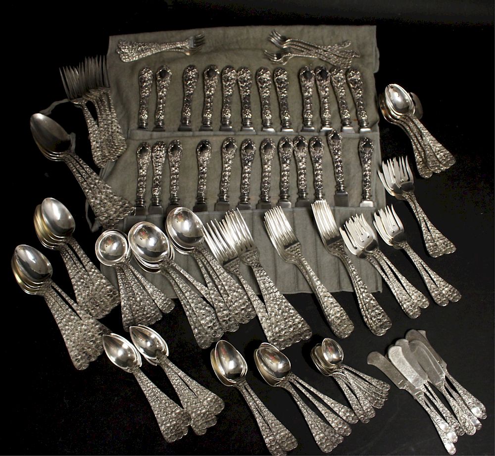 Appraisal: Baltimore Sterling Repousse Flatware for c An assembled set of