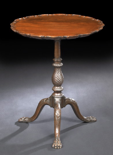 Appraisal: George III Mahogany Tripod Table fourth quarter th century the