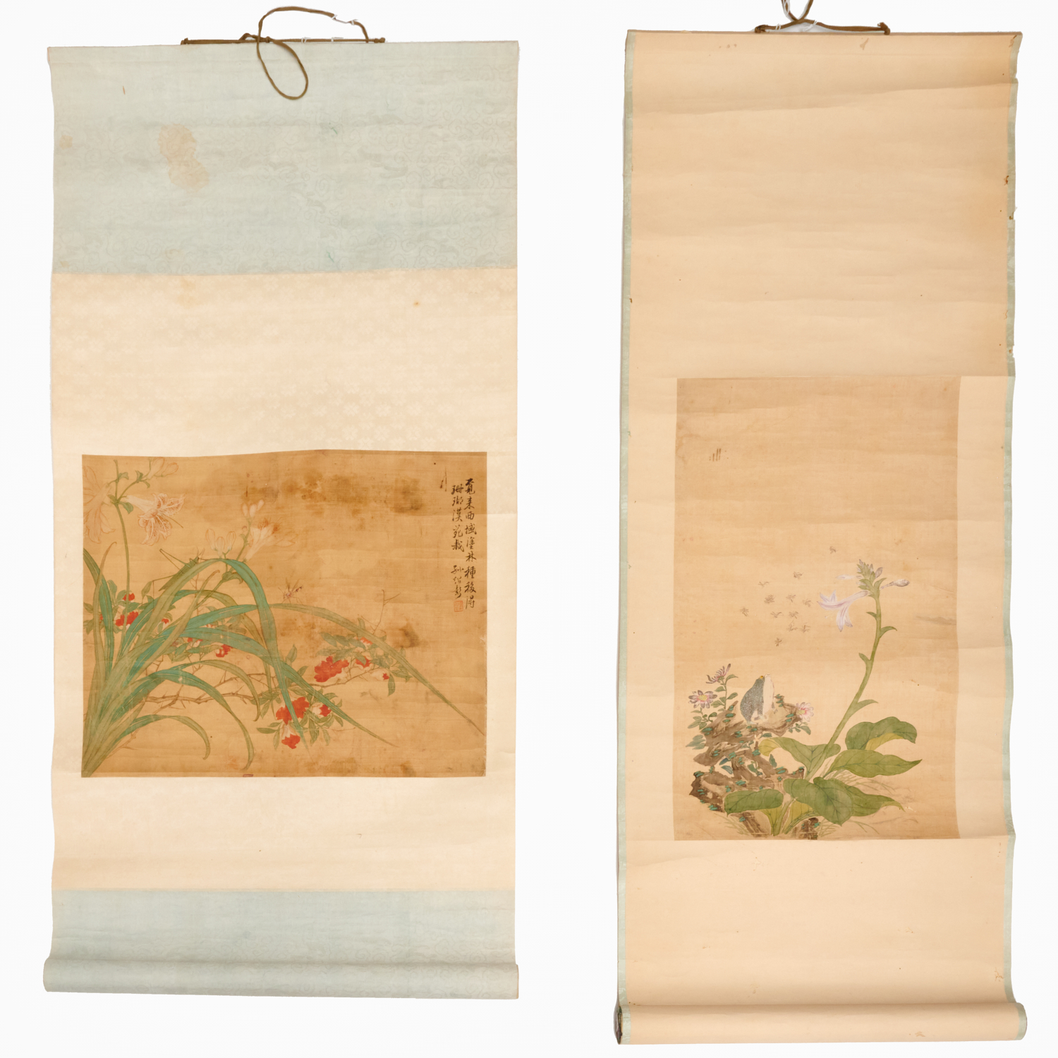 Appraisal: JAPANESE SCHOOL SCROLL PAINTINGS th c or earlier Frog and