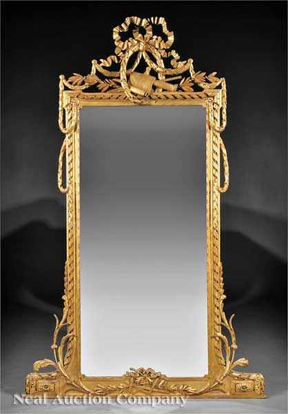 Appraisal: A Fine Louis XVI-Style Giltwood Pier Mirror th c the